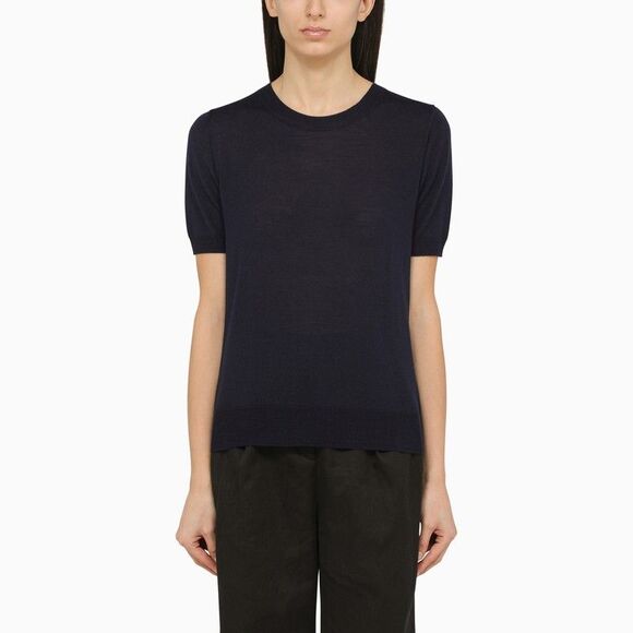 P.A.R.O.S.H. Sweaters - P.A.R.O.S.H. Blue Wool And Cashmere Short-Sleeved Top